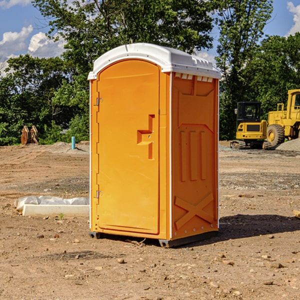 how often are the portable restrooms cleaned and serviced during a rental period in Harmony North Carolina